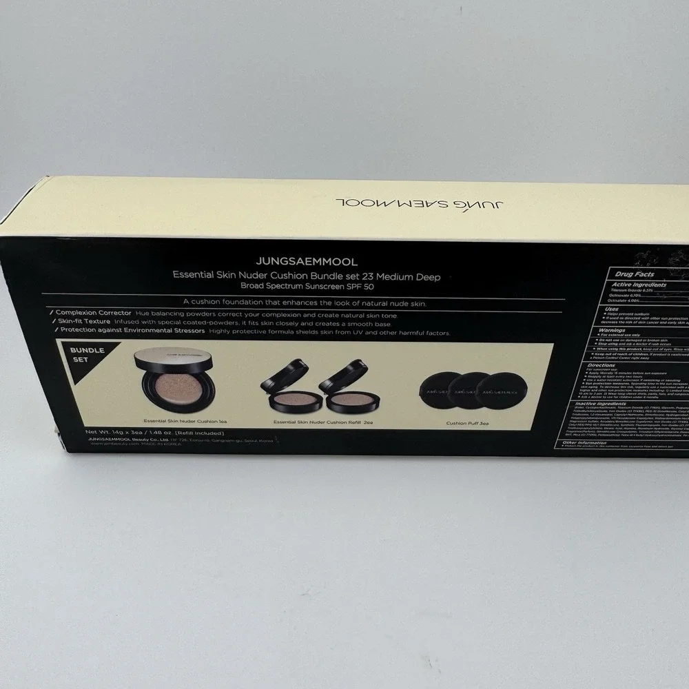 Jung Saem Mool Essential Skin Nuder Cushion set SPF 50 +1 Refill #23 Medium Deep